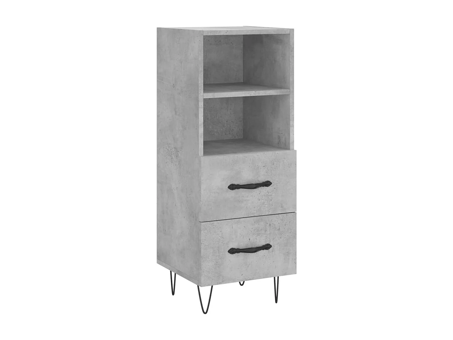 Buffet | Bahut | Meuble de rangement Gris béton 34,5x34x90 cm Bois d'ingénierie