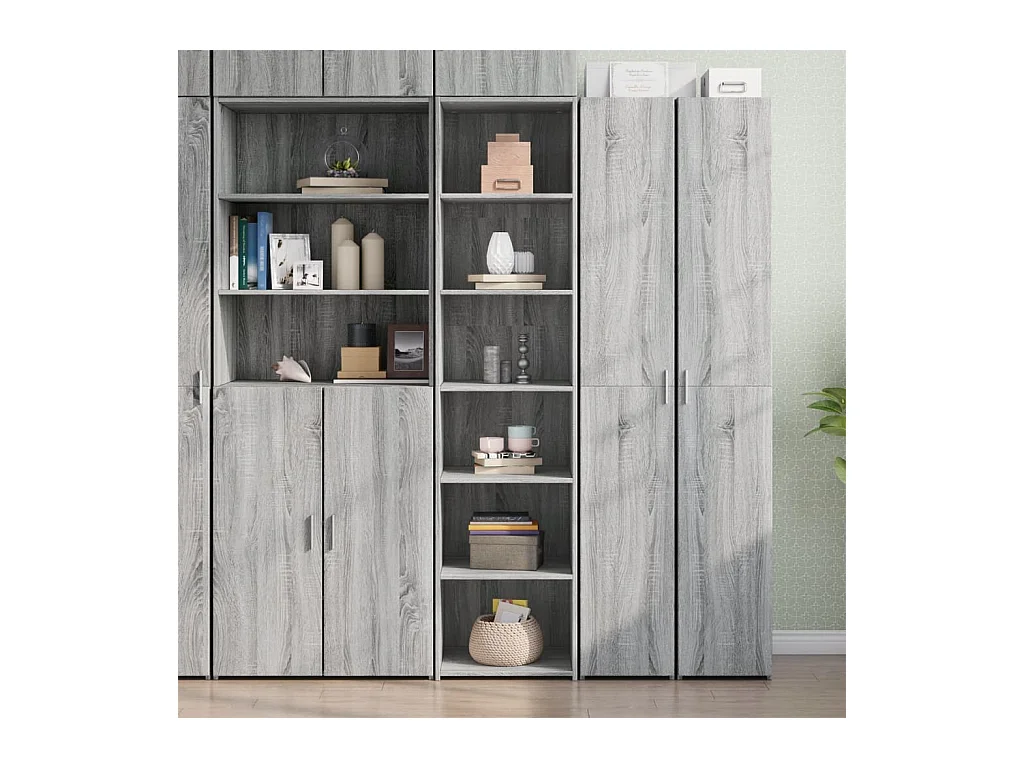 Credenza | Buffet | Armadio Grigio Sonoma 45x41x185 cm in Legno Multistrato