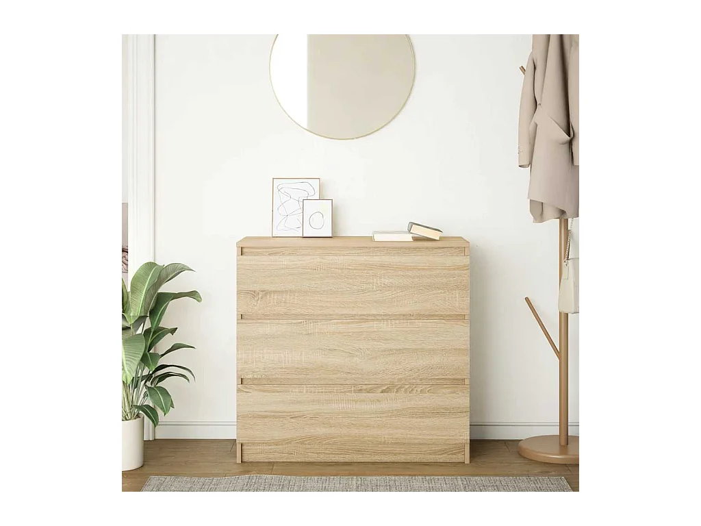 Buffet | Commode à tiroir | Meuble de rangement chêne sonoma 80x35x76 cm bois d'ingénierie