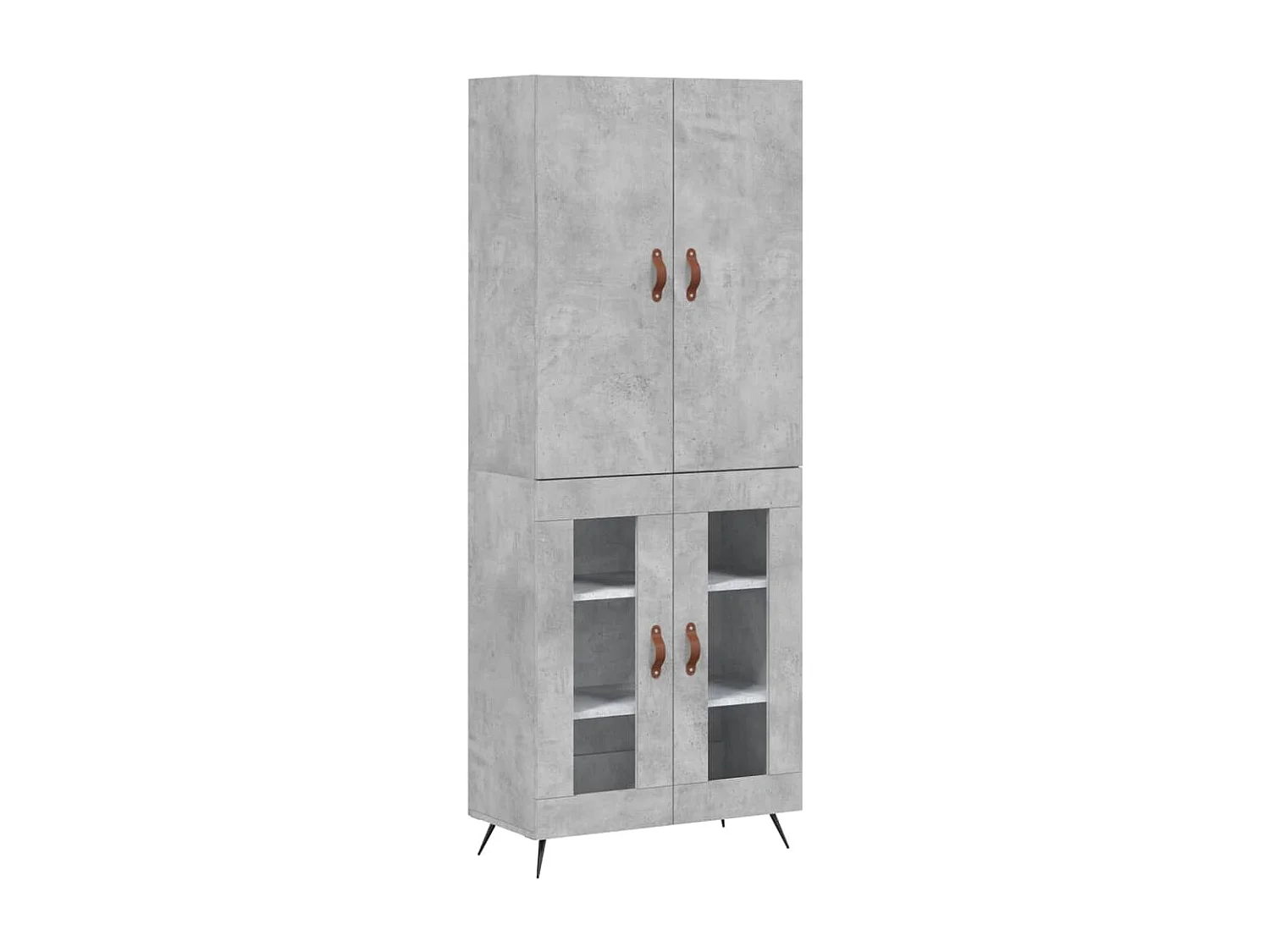 Credenza | Buffet | Armadio Grigio Cemento 69,5x34x180 cm in Legno Multistrato