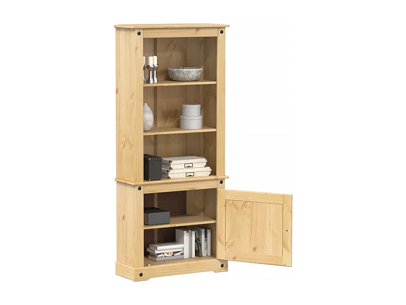 Credenza | Buffet | Armadio Corona 74x38x170 cm in Legno Massello di Pino