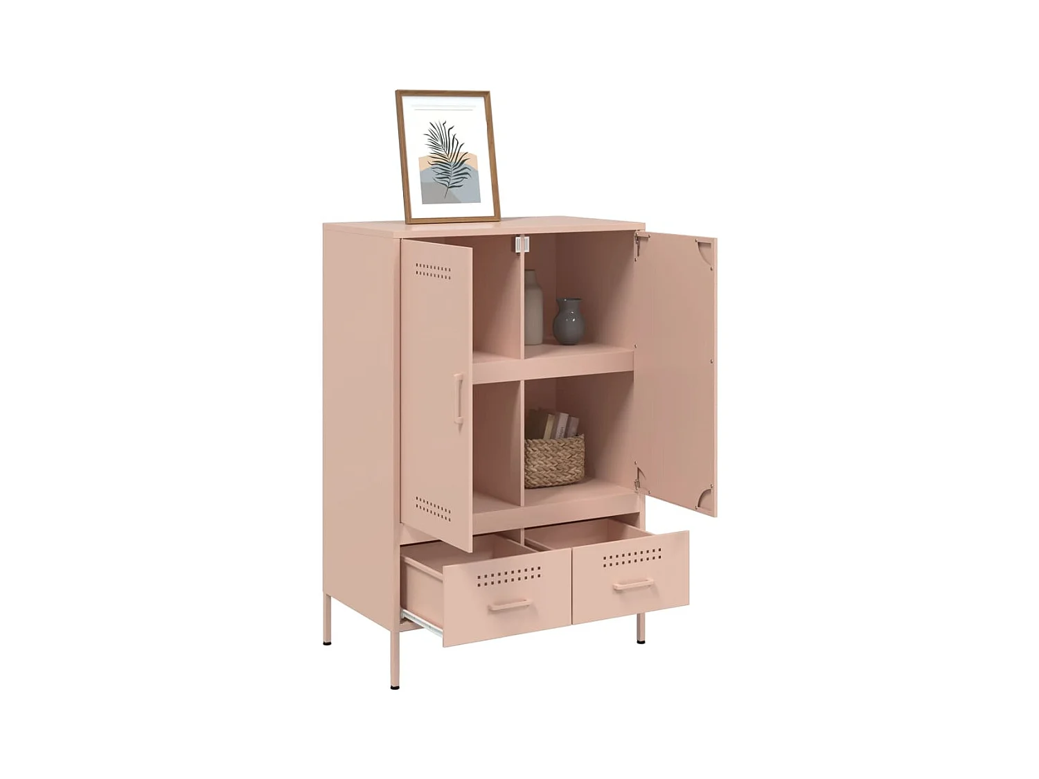 Credenza | Buffet | Armadio Rosa 68x39x101,5 cm in Acciaio
