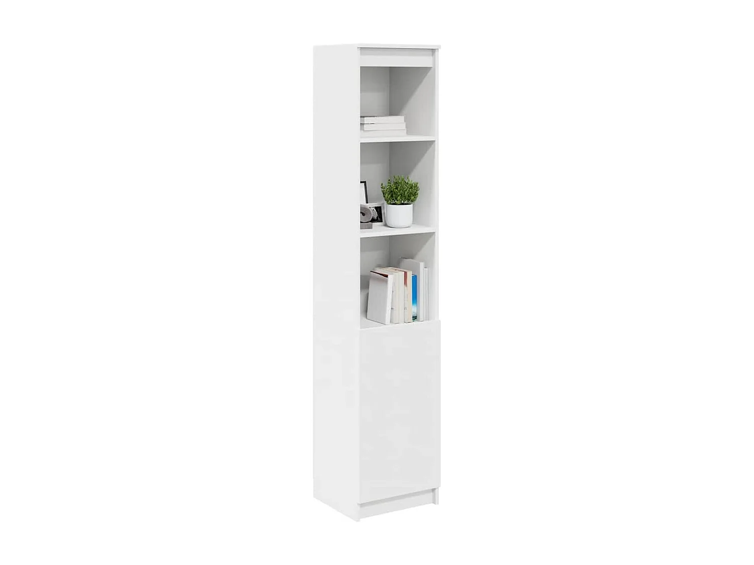 Buffet | Bahut | Meuble de rangement haut blanc 37,5x35x180 cm bois d'ingénierie