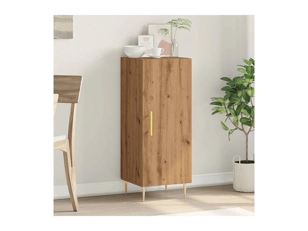 Buffet | Bahut | Meuble de rangement chêne artisanal 34,5x34x90 cm bois d'ingénierie
