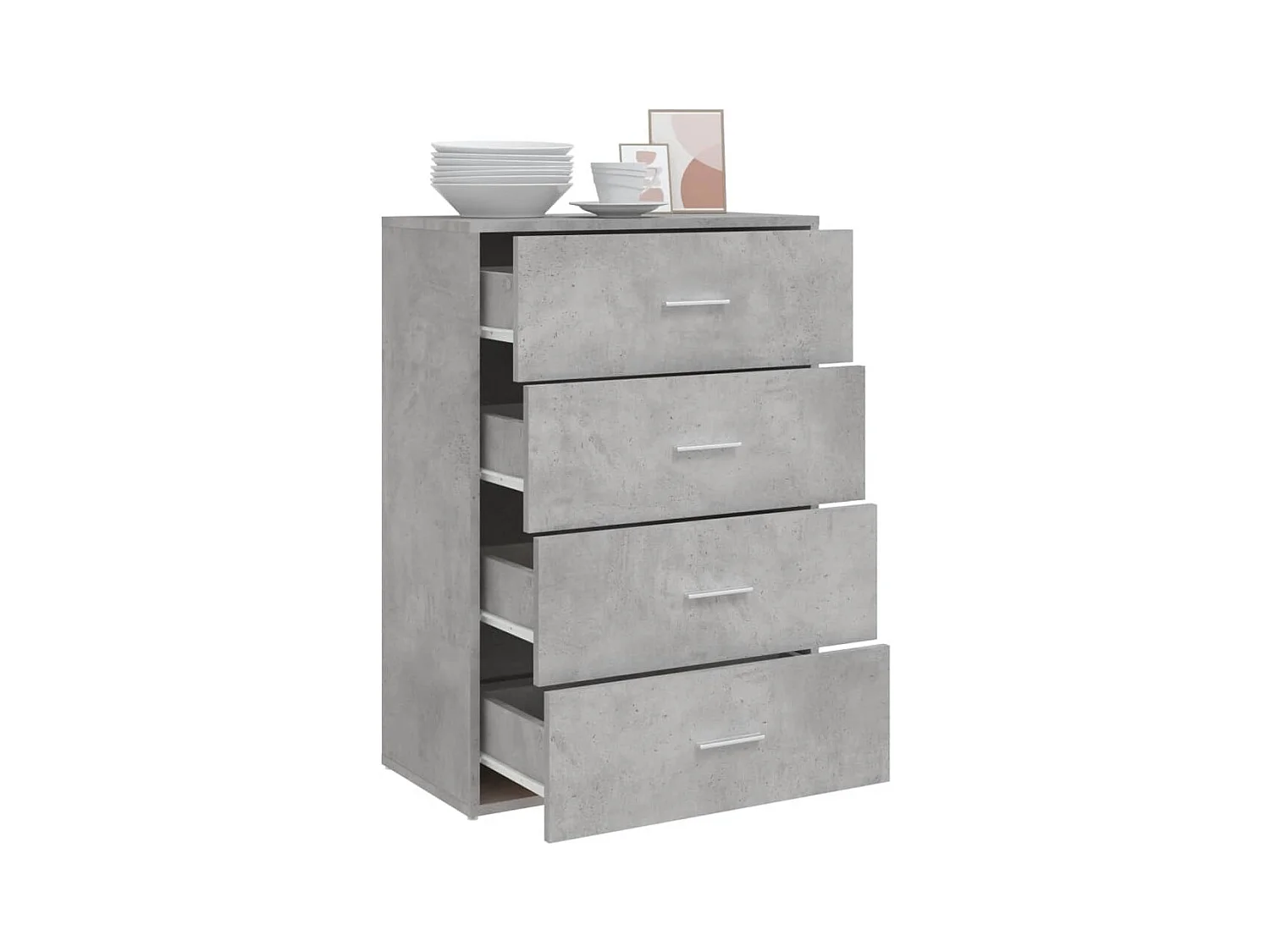 Buffet | Bahut | Meuble de rangement gris béton 60x31x84 cm bois d'ingénierie