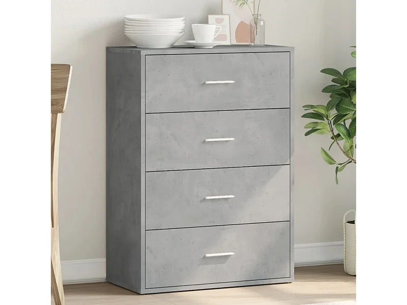 Credenza | Buffet | Armadio Grigio Cemento 60x31x84 cm in Legno Multistrato