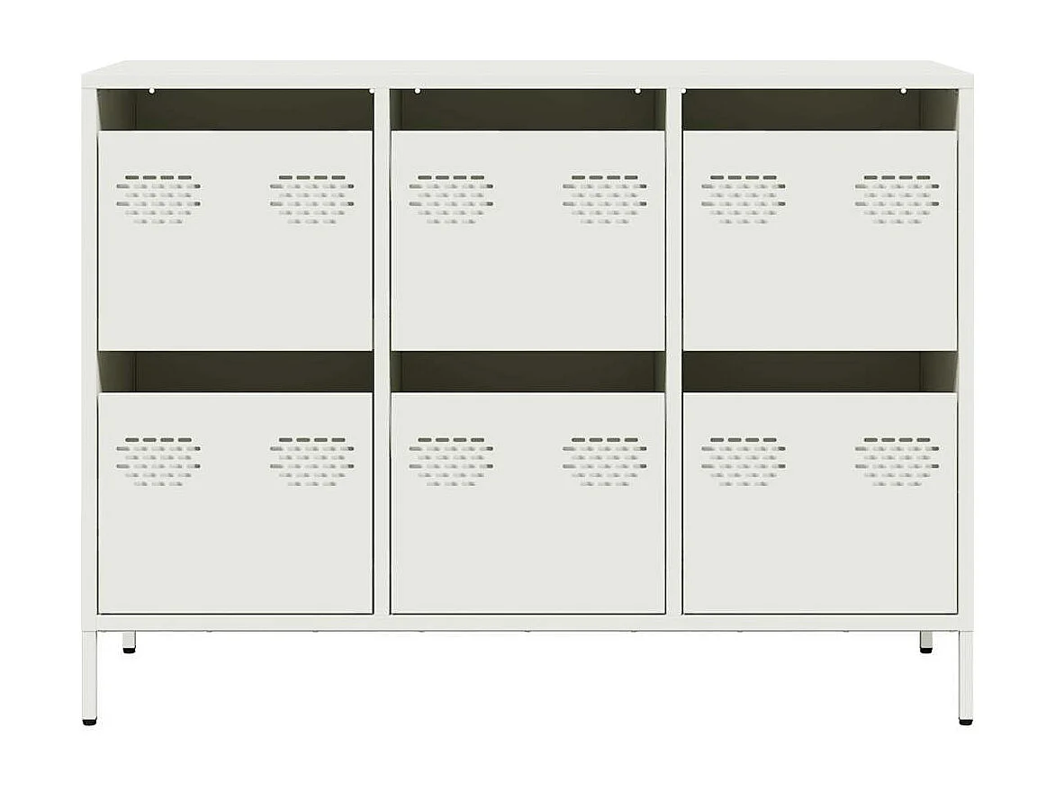 Credenza | Buffet | Armadio Bianca 101,5x39x73,5 cm in Acciaio Laminato a Freddo