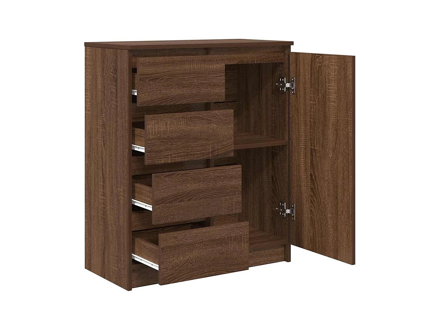 Credenza | Buffet | Armadio con Cassetti Rovere Marrone 71x35x84 cm in Truciolato