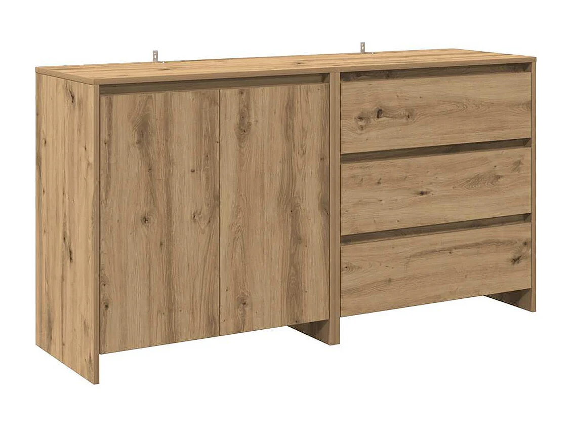 Buffet | Commode à tiroir | Meuble de rangement 2 pcs chêne artisanal bois d'ingénierie