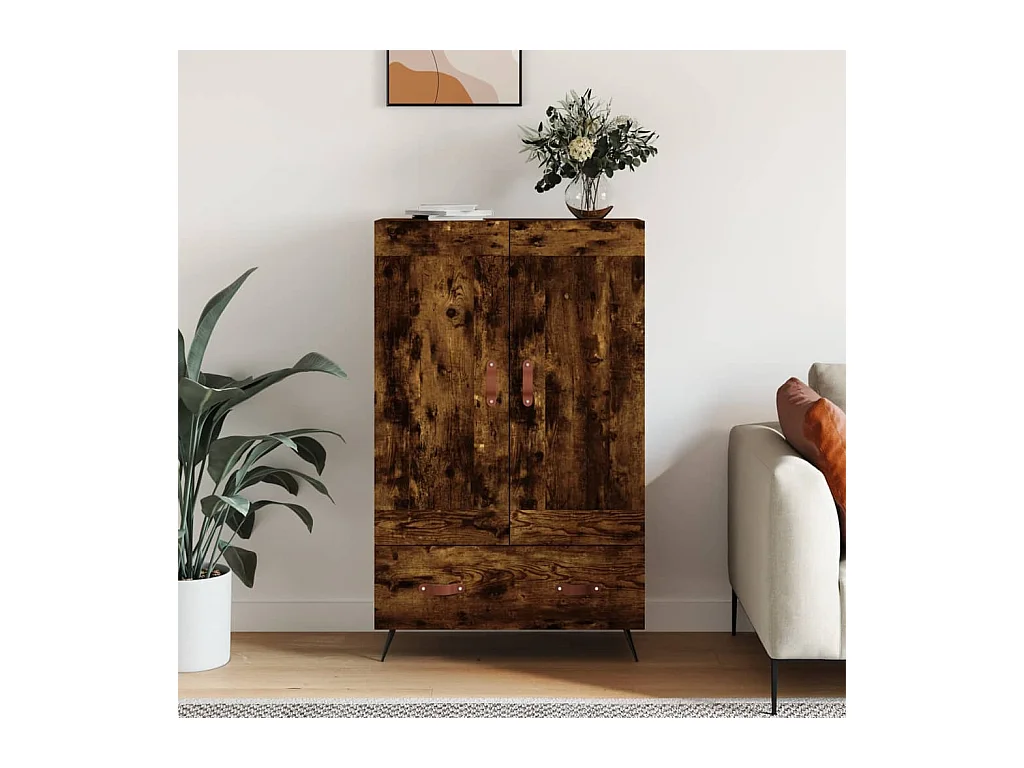 Credenza | Buffet | Armadio Rovere Fumo 69,5x31x115 cm in Legno Multistrato