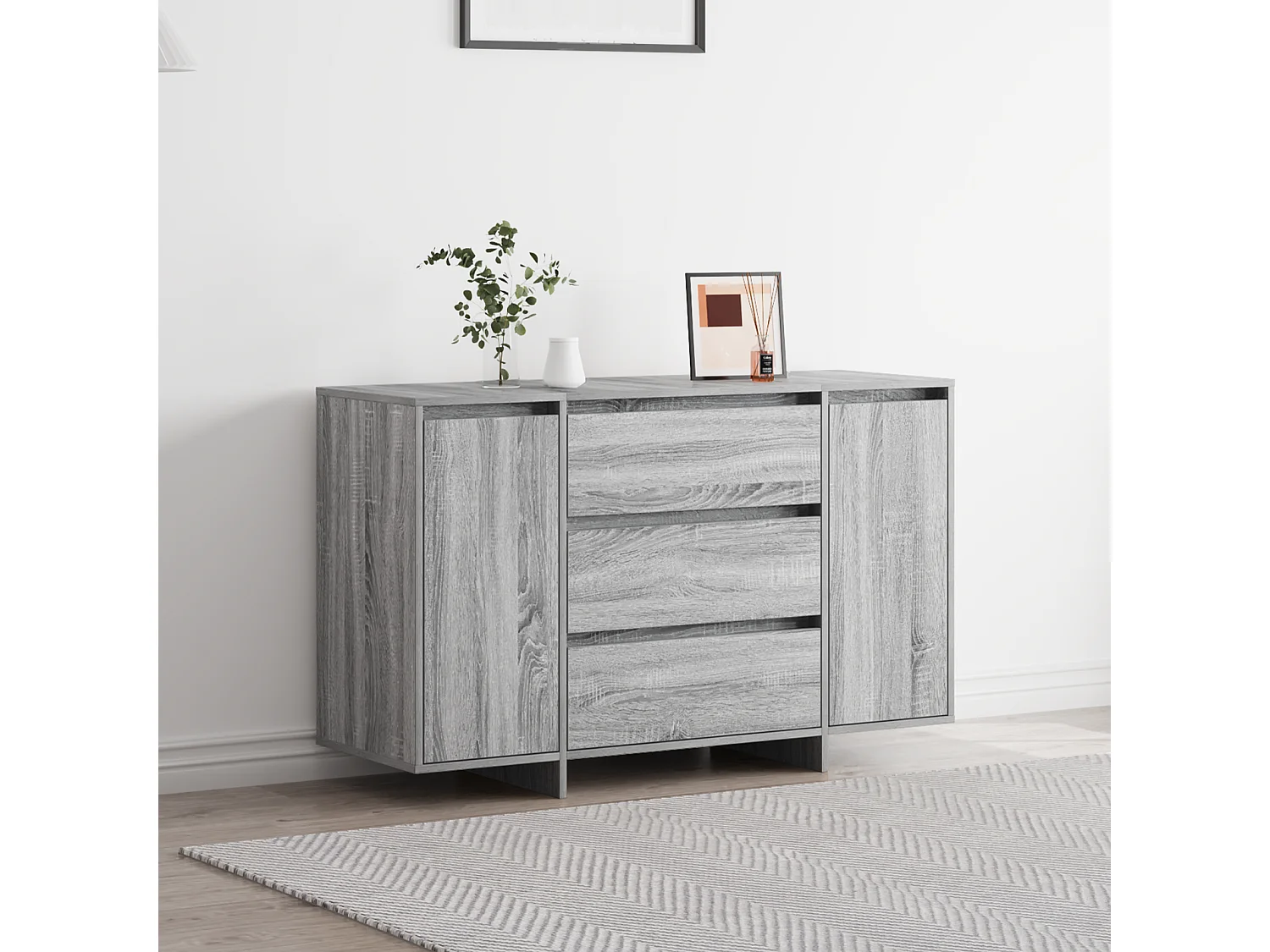 Buffet | Bahut | Meuble de rangement Gris Sonoma 120x41x75 cm en Bois d'ingénierie
