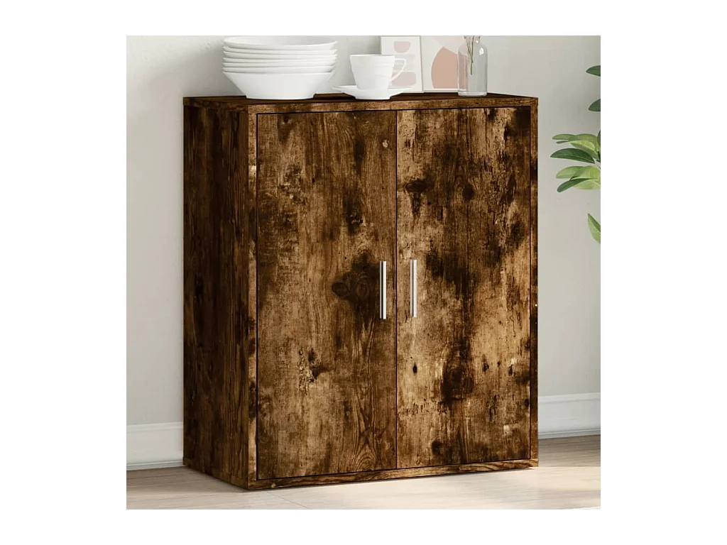 Credenza | Buffet | Armadio Rovere Fumo 79x38x80 cm in Legno Multistrato