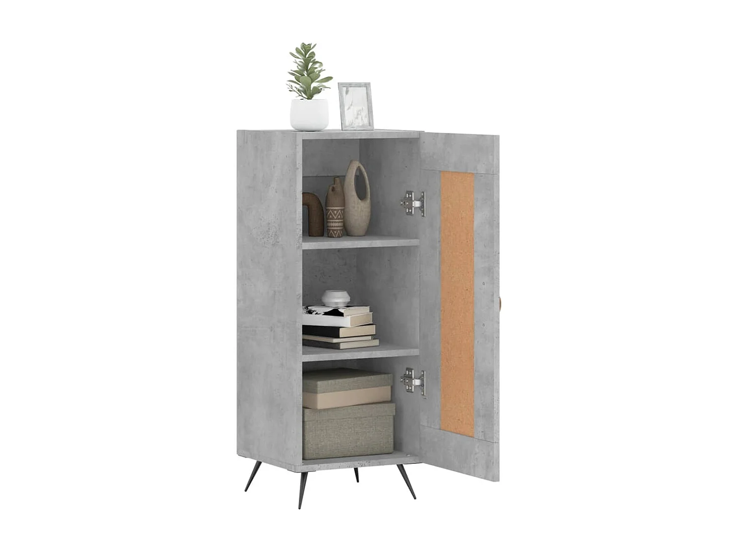 Credenza | Buffet | Armadio Grigio Cemento 34,5x34x90 cm in Legno Multistrato