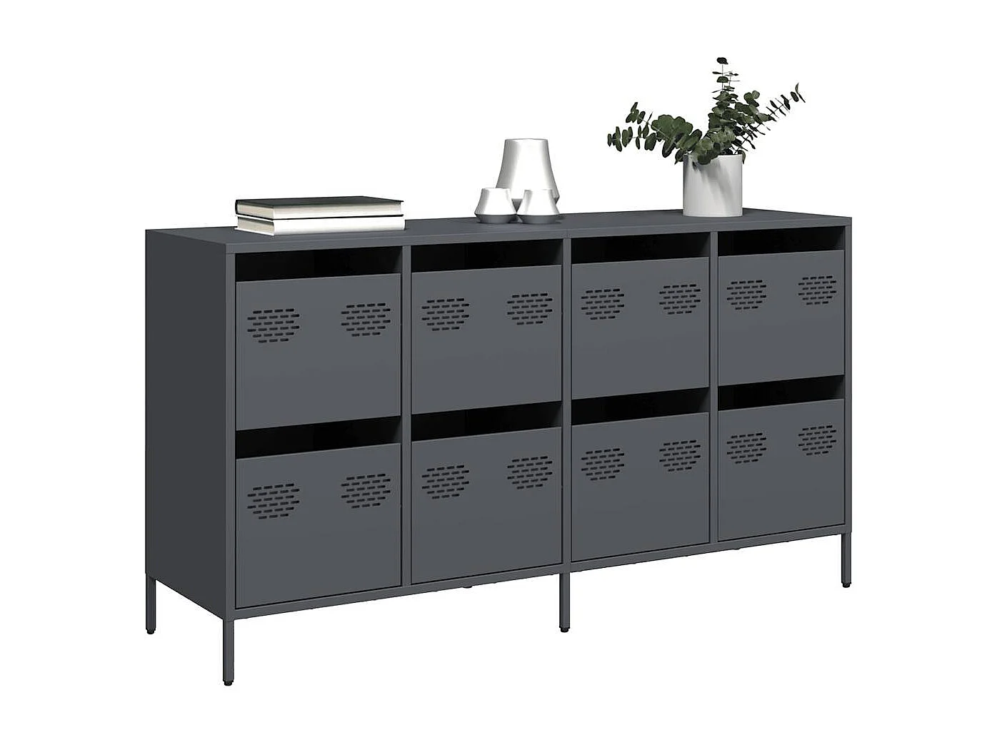 Buffet | Commode à tiroir | Meuble de rangement anthracite 135x39x73,5 cm acier laminé à froid