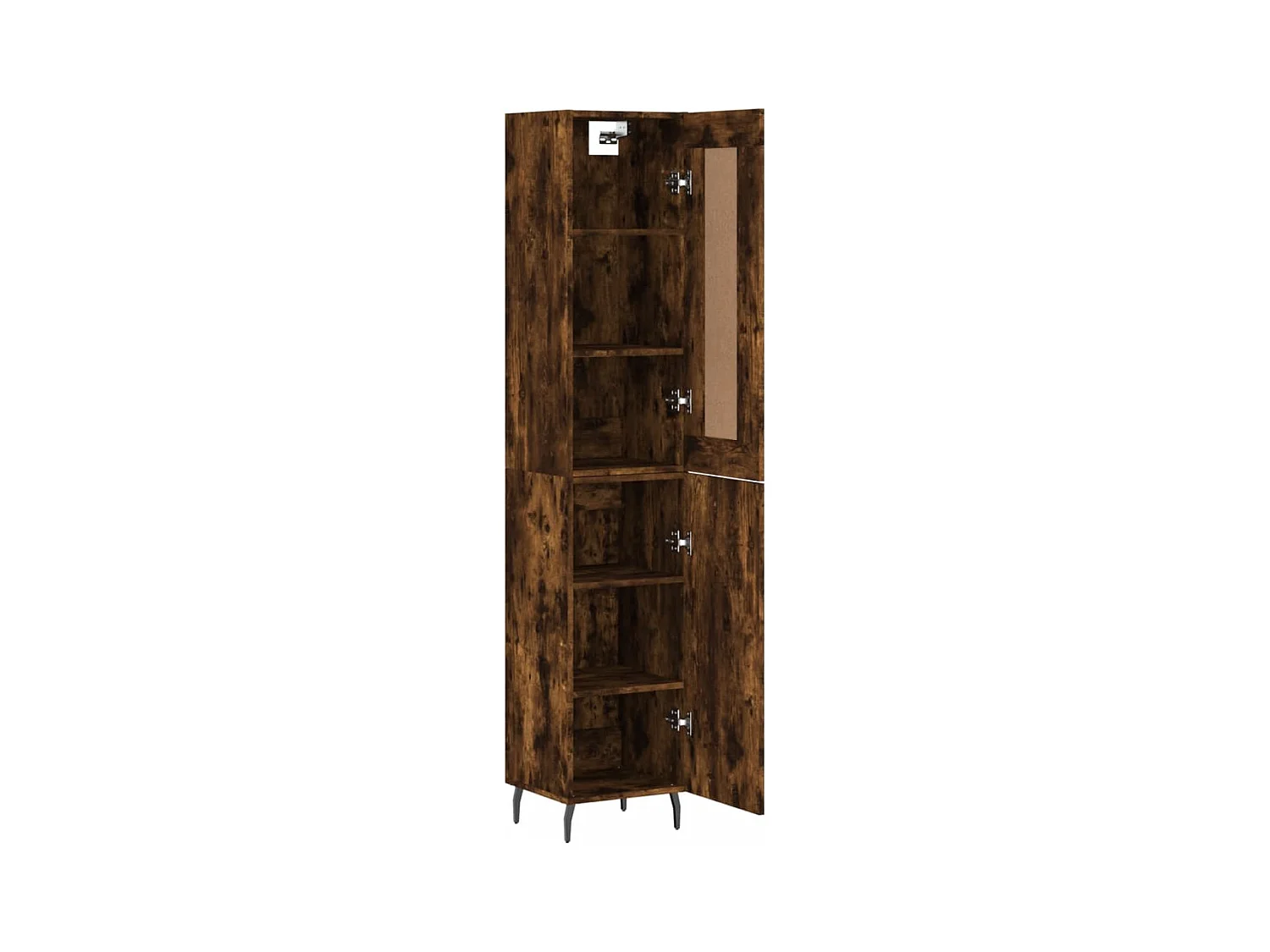 Buffet | Bahut | Meuble de rangement haut Chêne fumé 34,5x34x180 cm Bois d'ingénierie