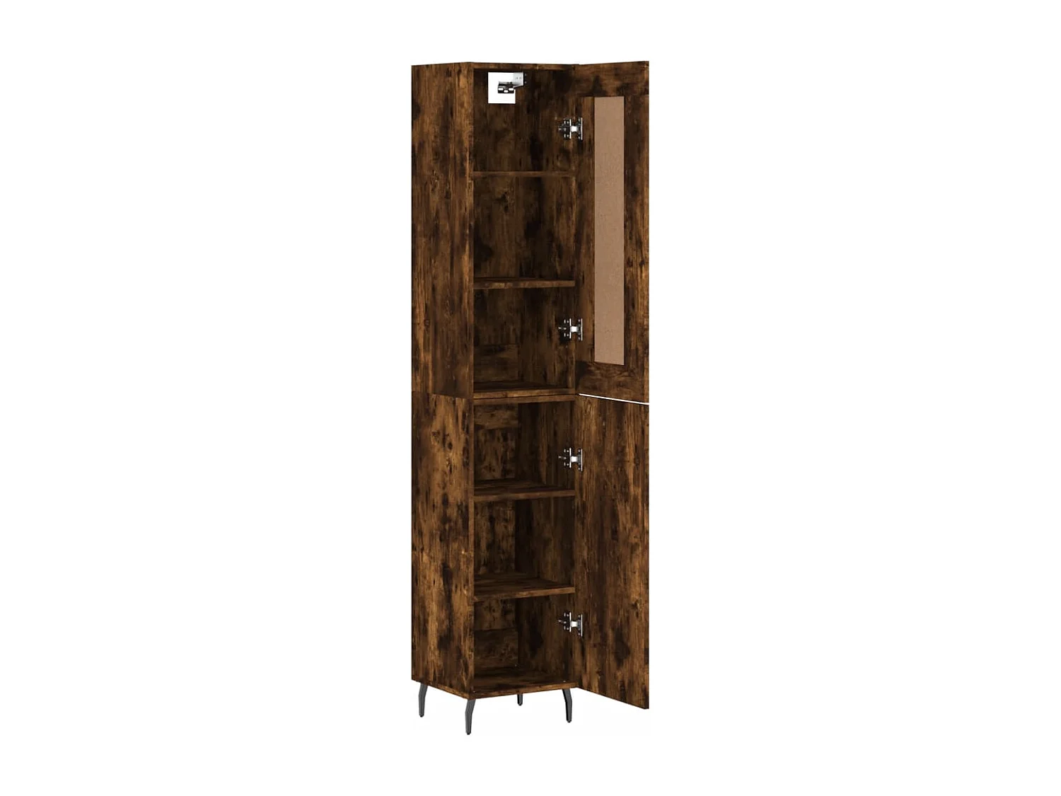 Buffet | Bahut | Meuble de rangement haut Chêne fumé 34,5x34x180 cm Bois d'ingénierie