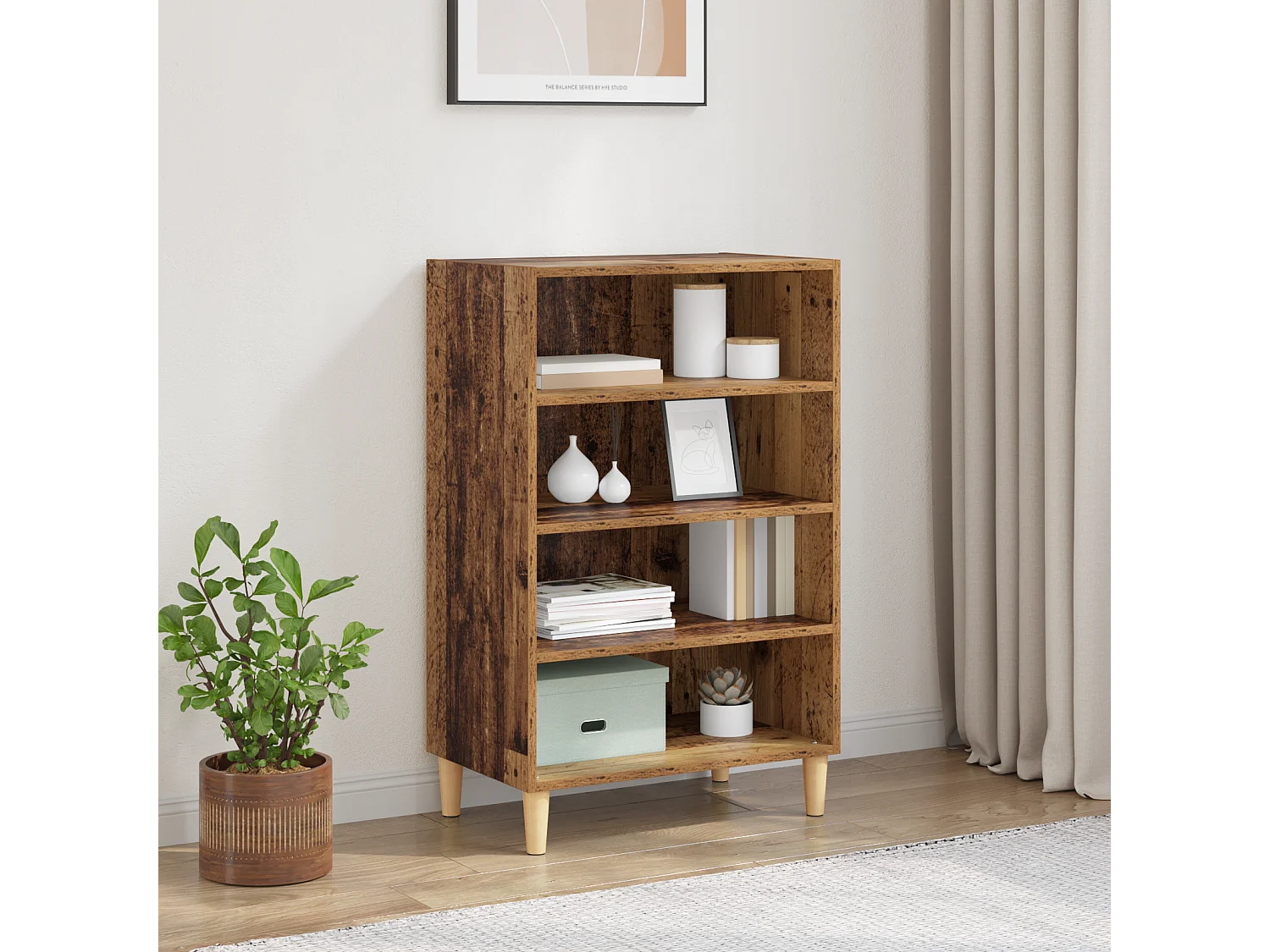 Buffet | Sideboard | Dressoir Oudhout 57 x 35 x 89.5 cm Bewerkt hout