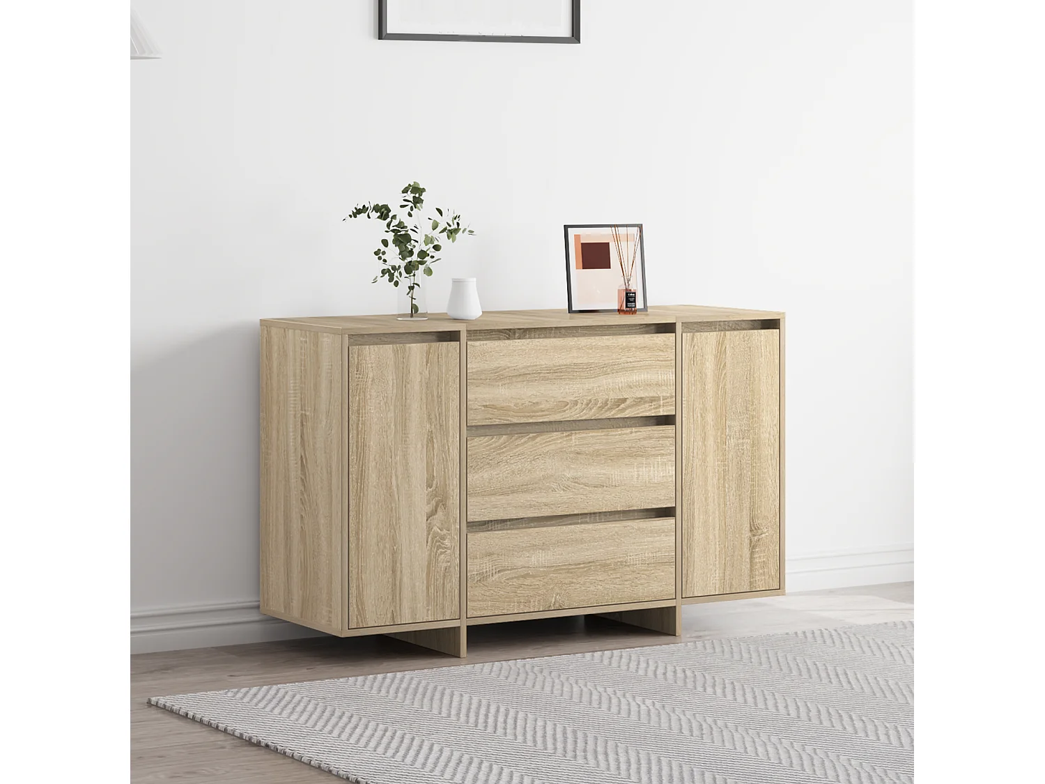 Buffet | Bahut | Meuble de rangement en chêne Sonoma 120x41x75 cm en bois d'ingénierie