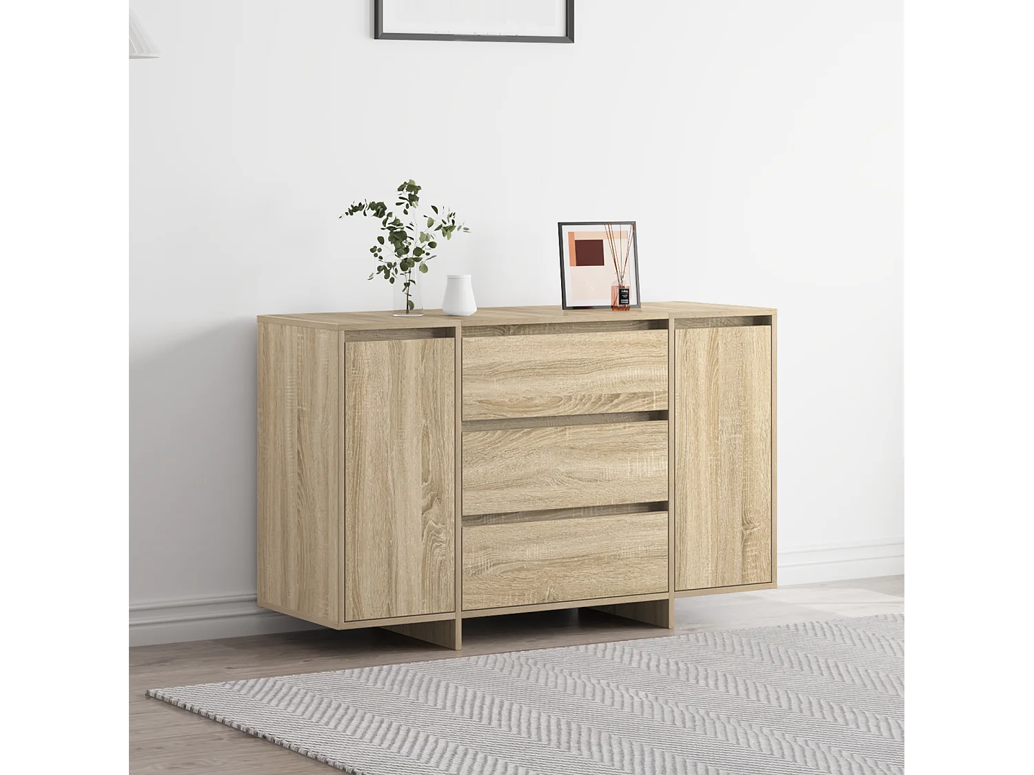 Buffet | Bahut | Meuble de rangement en chêne Sonoma 120x41x75 cm en bois d'ingénierie