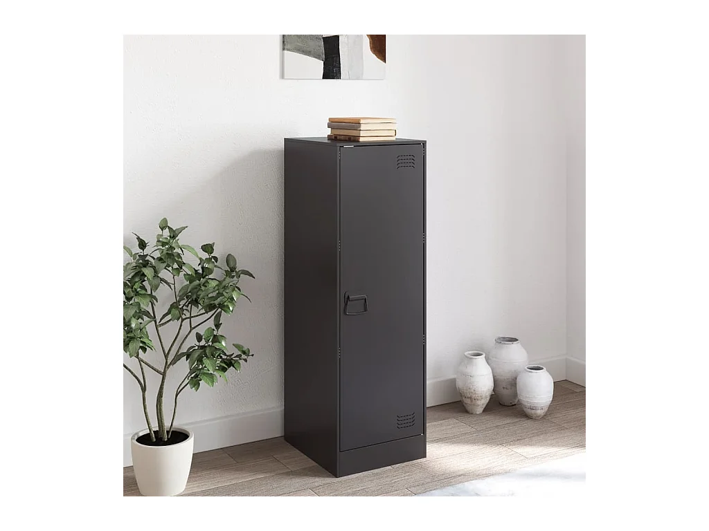 Buffet | Bahut | Meuble de rangement noir 34,5x39x107 cm acier