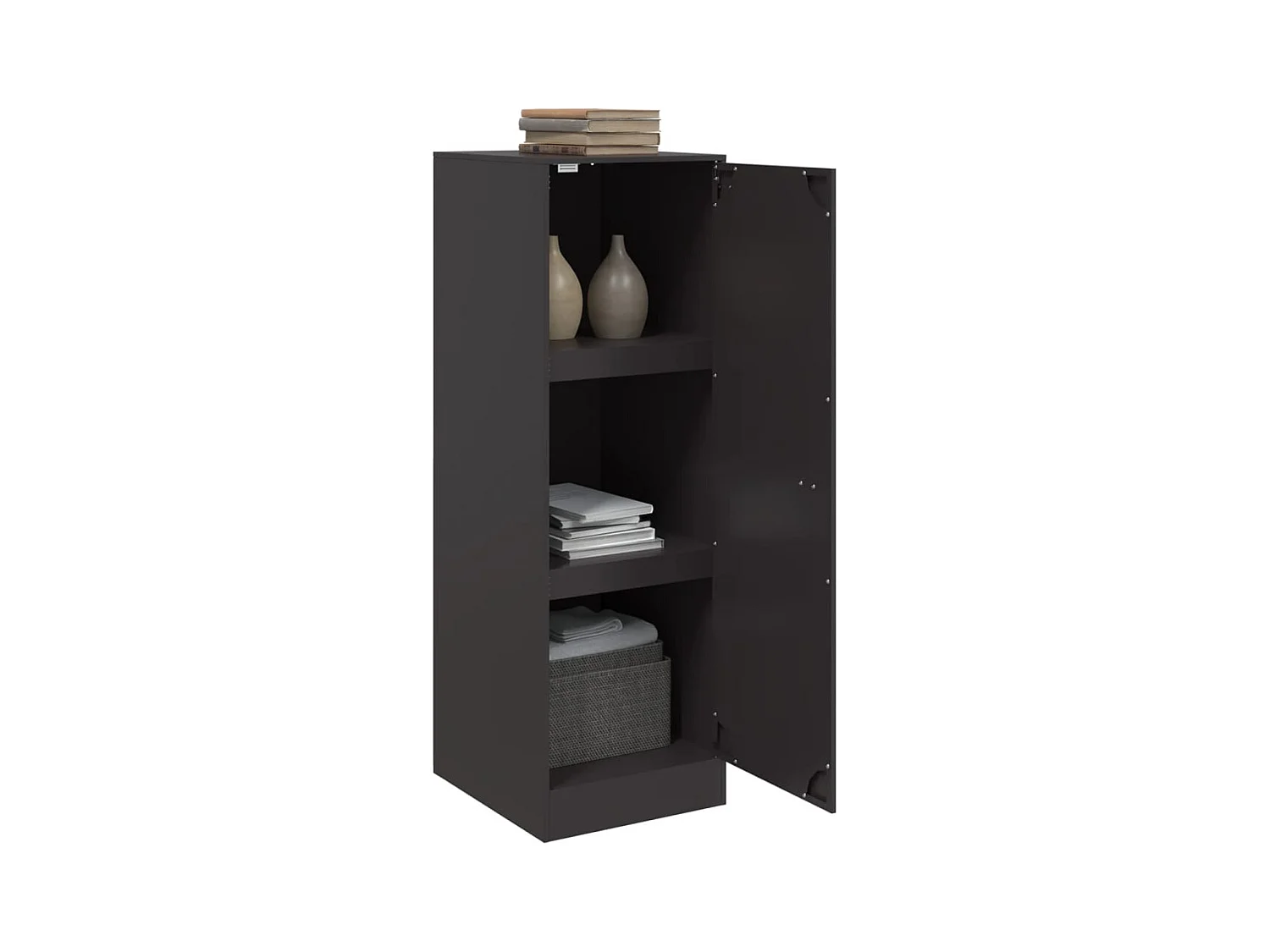 Buffet | Bahut | Meuble de rangement noir 34,5x39x107 cm acier
