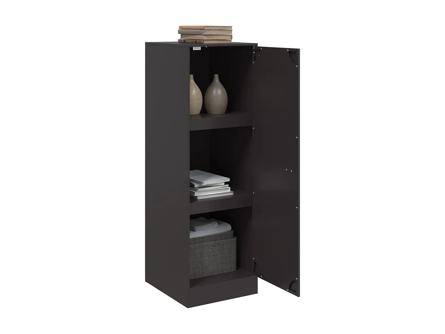 Credenza | Buffet | Armadio Nera 34,5x39x107 cm in Acciaio