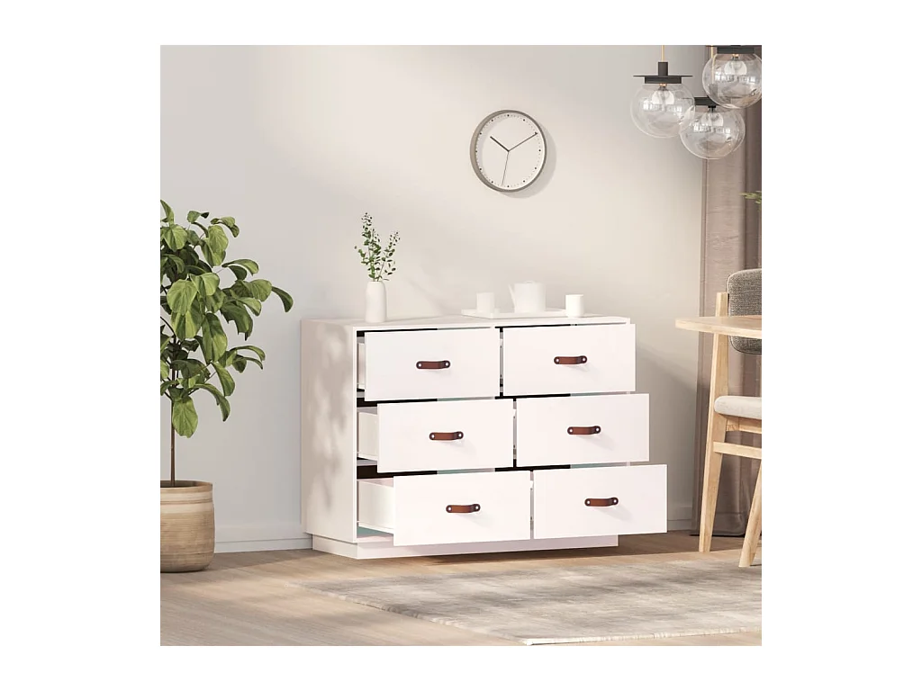 Buffet | Bahut | Meuble de rangement Blanc 100x40x75 cm Bois massif de pin
