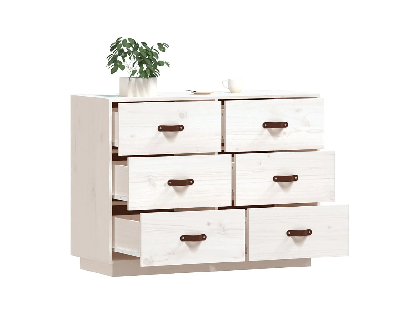 Buffet | Bahut | Meuble de rangement Blanc 100x40x75 cm Bois massif de pin