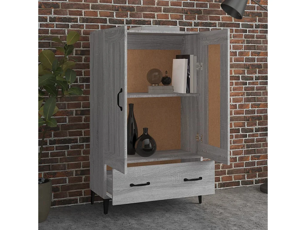 Credenza | Buffet | Armadio Grigio Sonoma 70x31x115 cm in Legno Multistrato