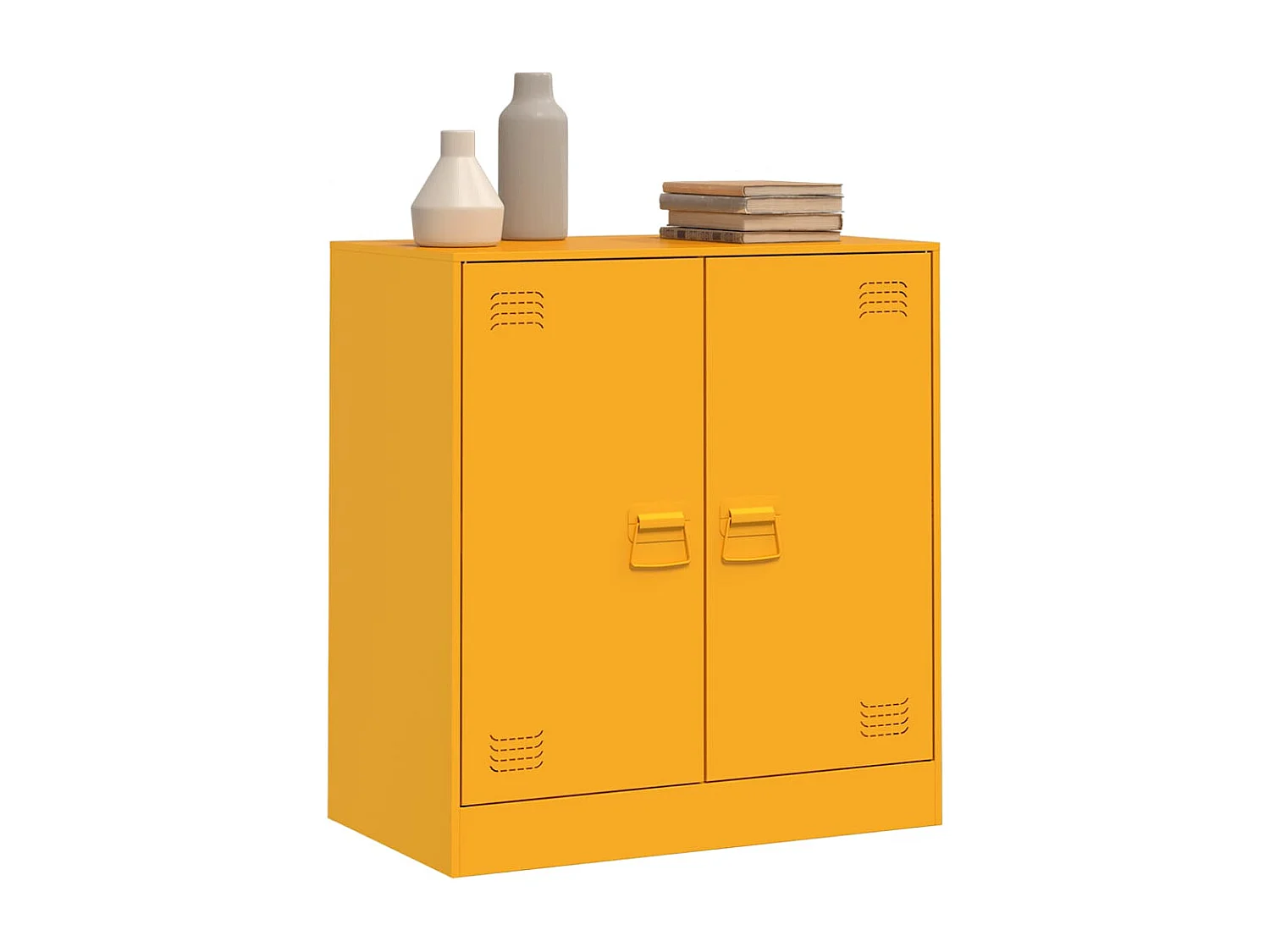 Credenza | Buffet | Armadio Giallo Senape 67x39x73 cm in Acciaio