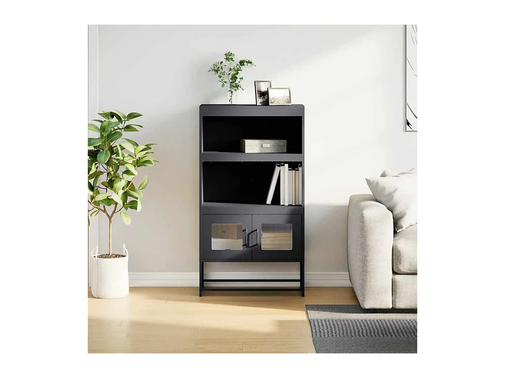Buffet | Bahut | Meuble de rangement haut anthracite 68x39x123 cm acier