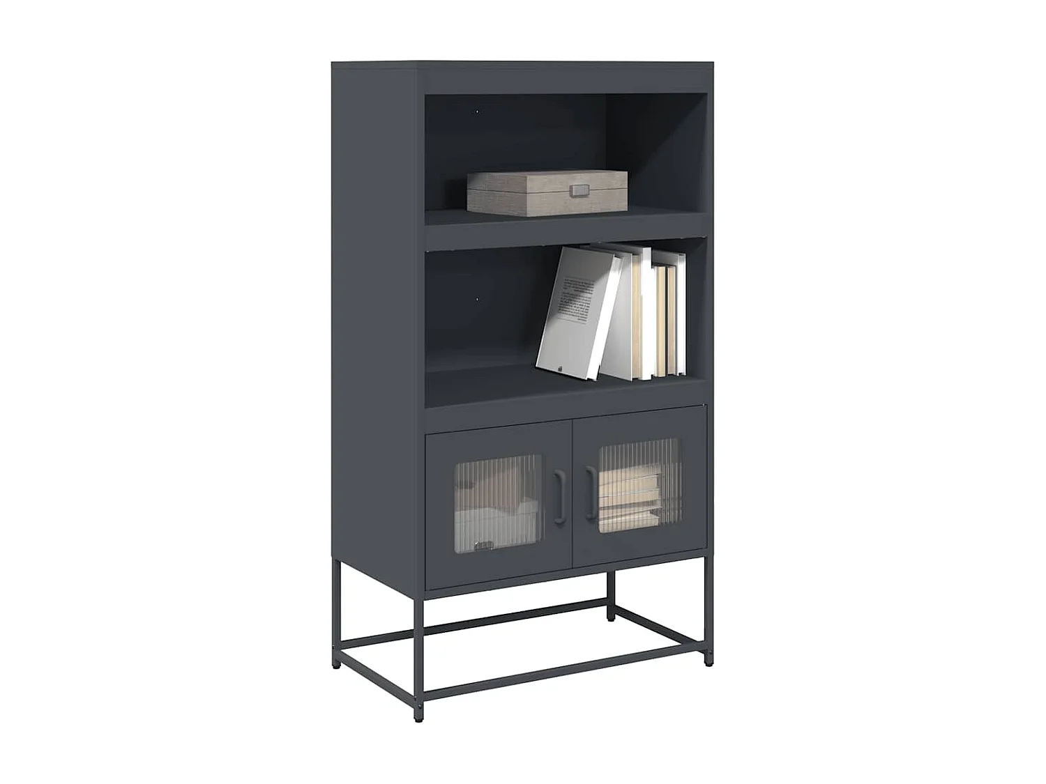 Buffet | Bahut | Meuble de rangement haut anthracite 68x39x123 cm acier