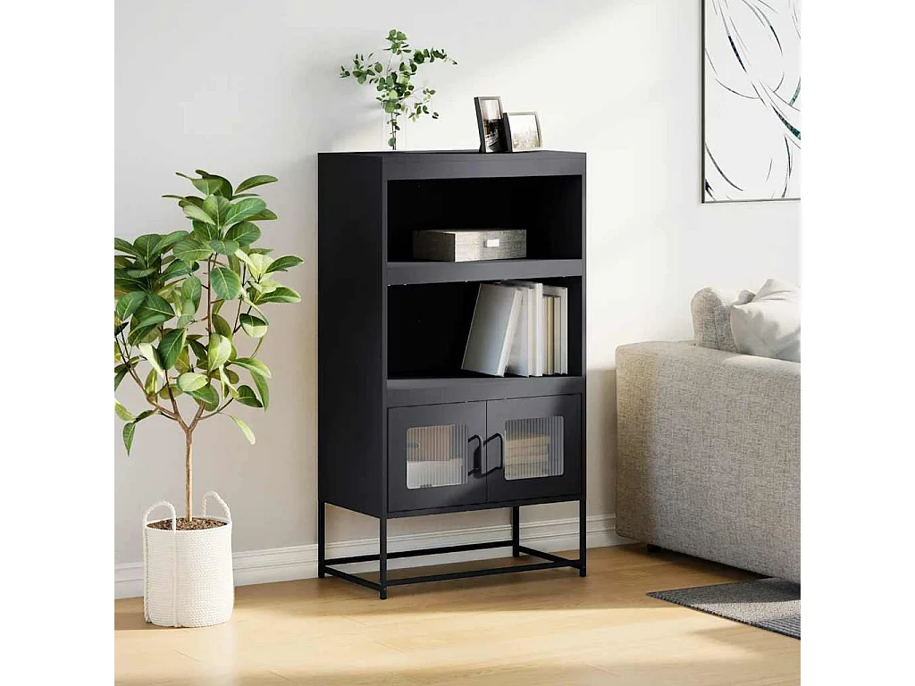 Buffet | Bahut | Meuble de rangement haut anthracite 68x39x123 cm acier