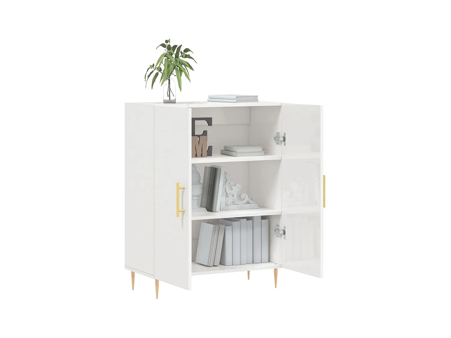 Buffet | Bahut | Meuble de rangement Blanc brillant 69,5x34x90 cm Bois d'ingénierie