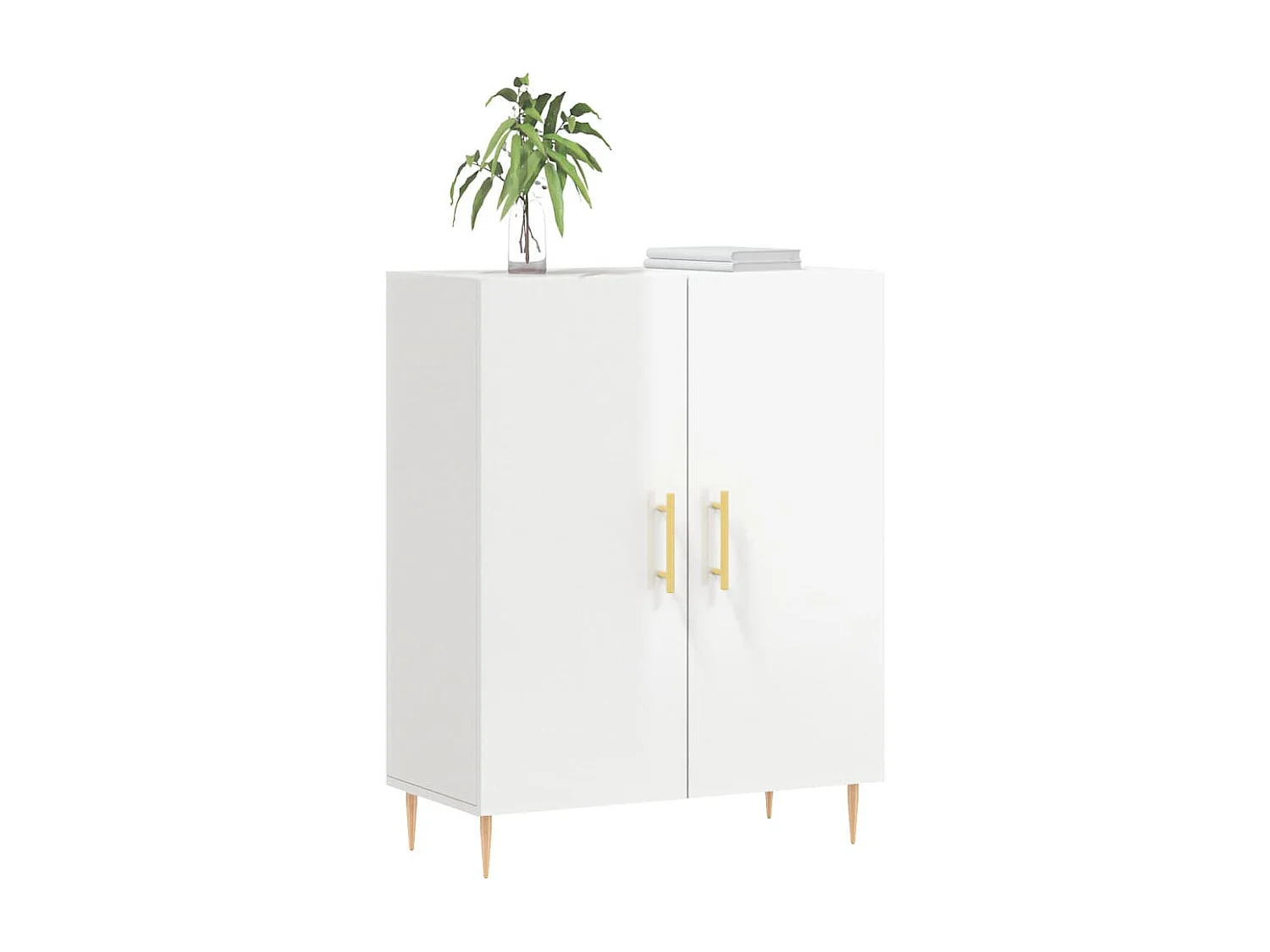 Buffet | Bahut | Meuble de rangement Blanc brillant 69,5x34x90 cm Bois d'ingénierie