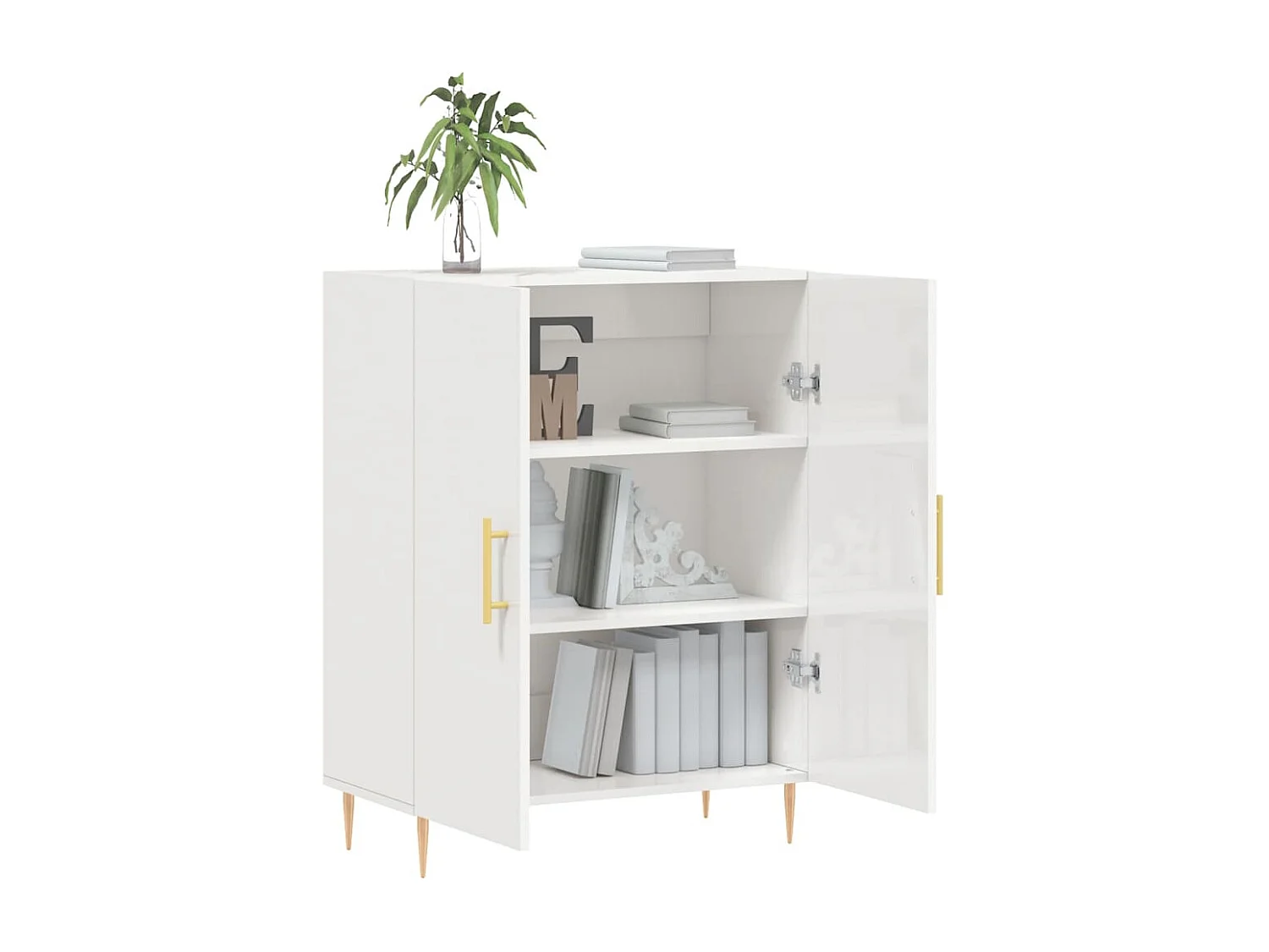 Buffet | Bahut | Meuble de rangement Blanc brillant 69,5x34x90 cm Bois d'ingénierie