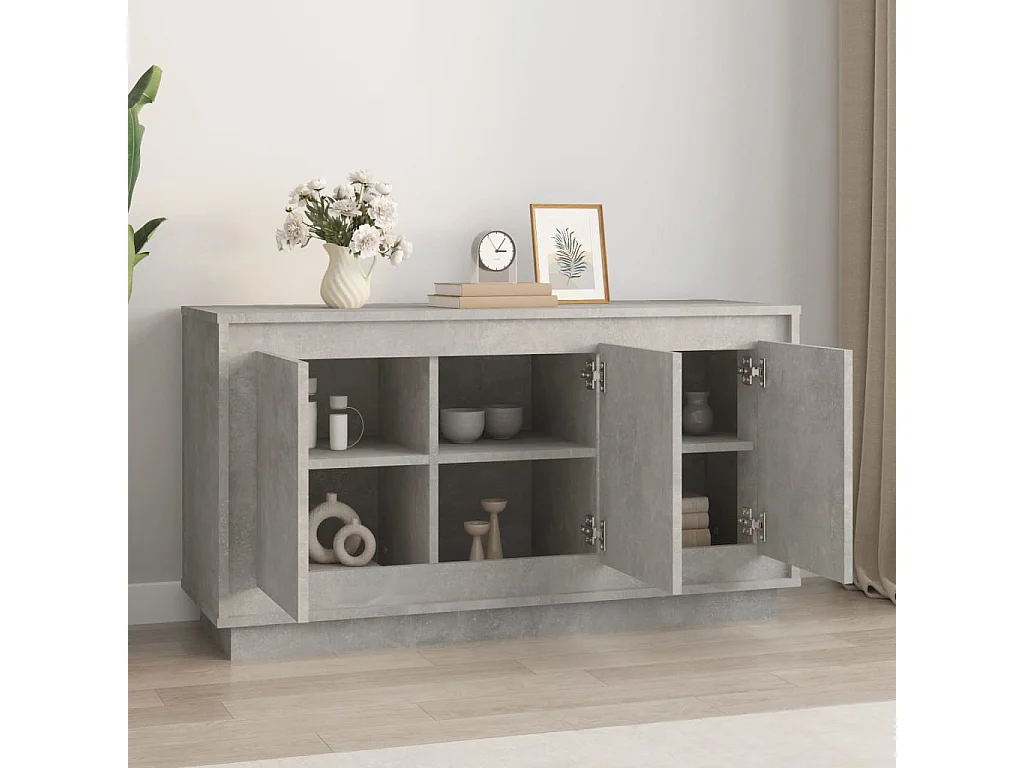 Buffet | Bahut | Meuble de rangement gris béton 102x35x55 cm bois d'ingénierie