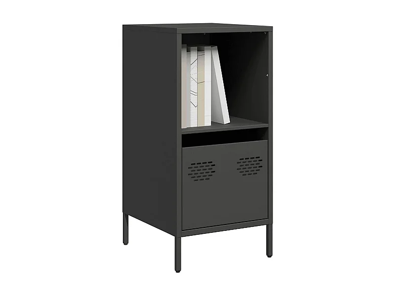Credenza | Buffet | Armadio Nera 35x39x73,5 cm in Acciaio Laminato a Freddo