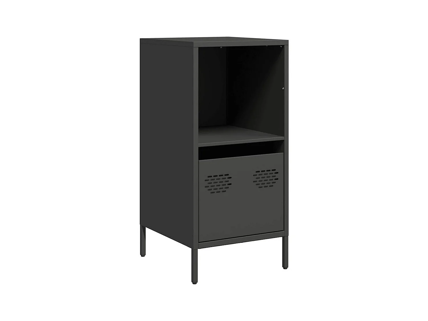 Buffet | Commode à tiroir | Meuble de rangement noir 35x39x73,5 cm acier laminé à froid