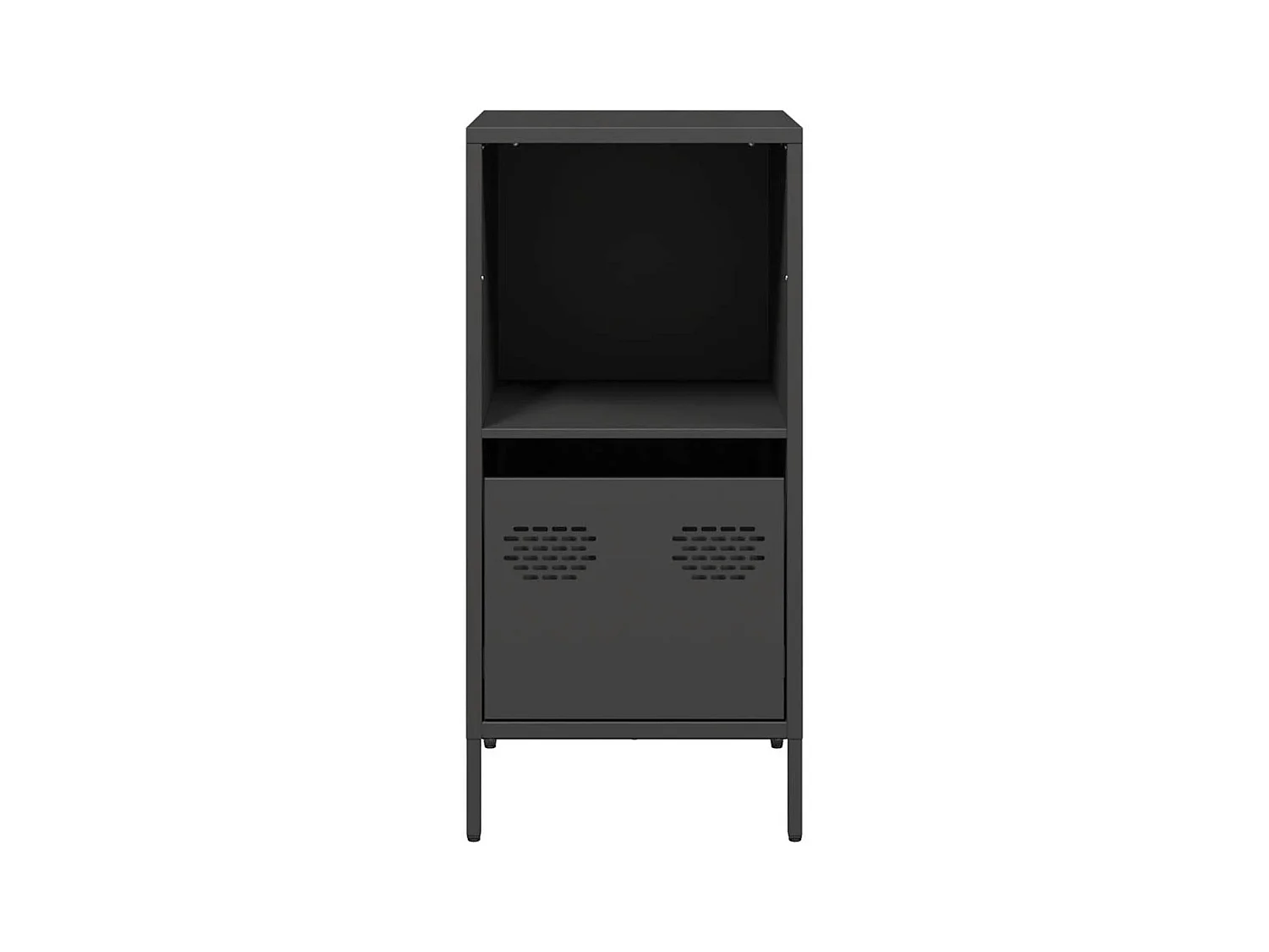 Buffet | Commode à tiroir | Meuble de rangement noir 35x39x73,5 cm acier laminé à froid