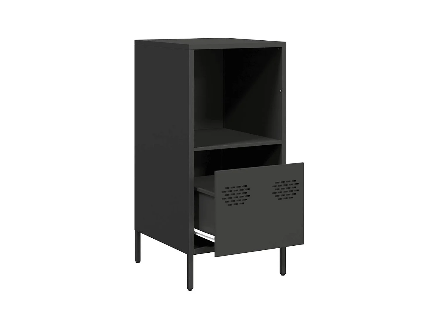 Buffet | Commode à tiroir | Meuble de rangement noir 35x39x73,5 cm acier laminé à froid