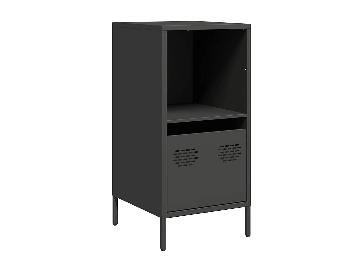 Credenza | Buffet | Armadio Nera 35x39x73,5 cm in Acciaio Laminato a Freddo