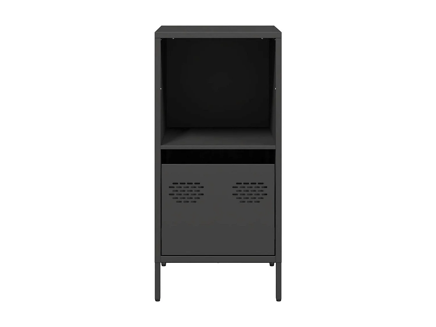 Credenza | Buffet | Armadio Nera 35x39x73,5 cm in Acciaio Laminato a Freddo