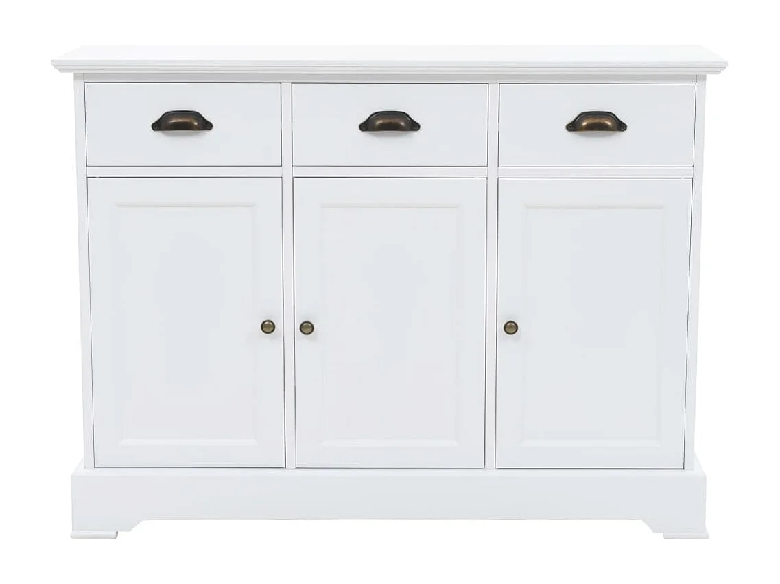 Credenza | Buffet | Armadio con 3 Ante in MDF e Legno di Pino 105x35x77,5 cm