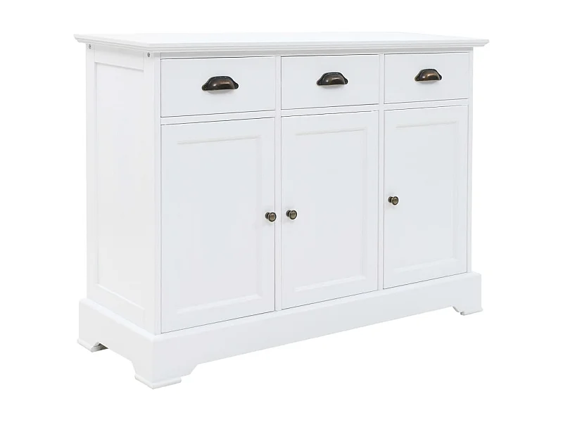 Credenza | Buffet | Armadio con 3 Ante in MDF e Legno di Pino 105x35x77,5 cm