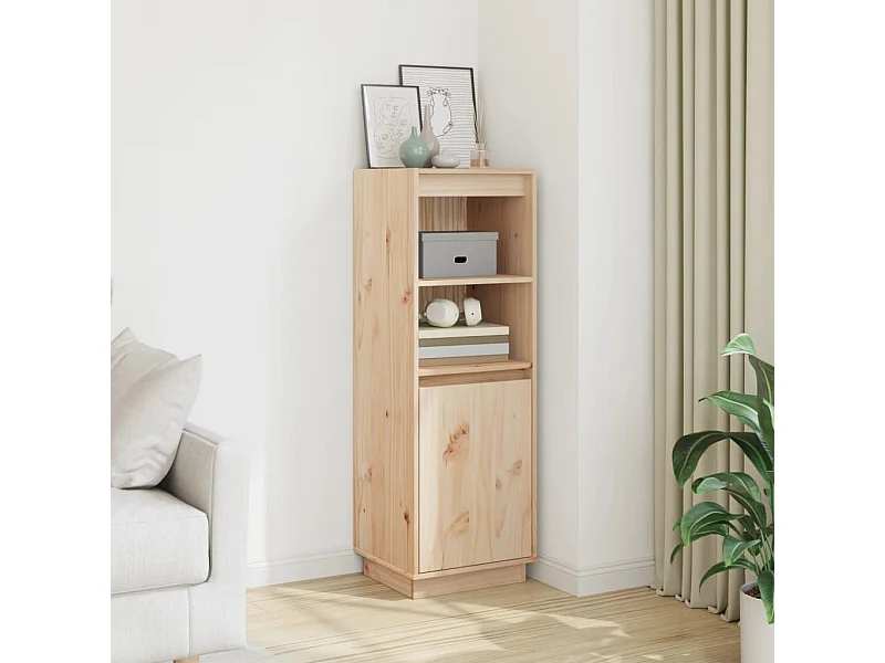 Credenza | Buffet | Armadio 37x34x110 cm in Legno Massello di Pino