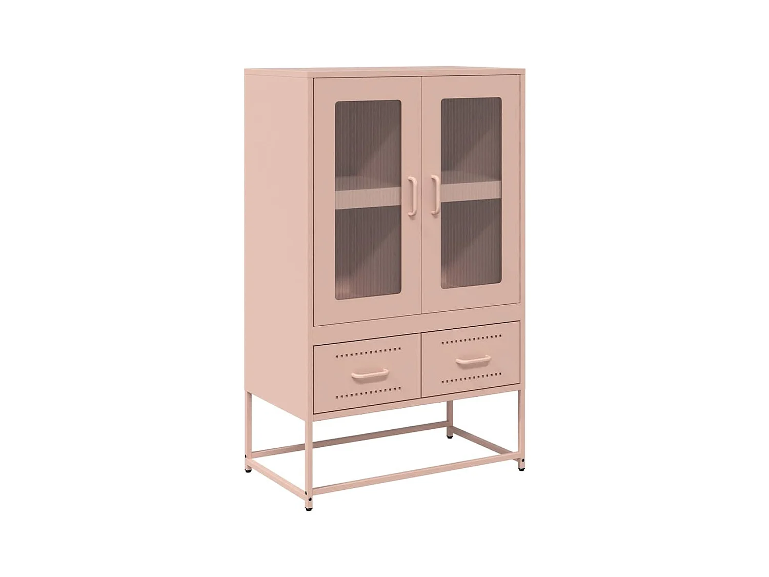 Buffet | Commode à tiroir | Meuble de rangement haut rose 68x39x111,5 cm acier