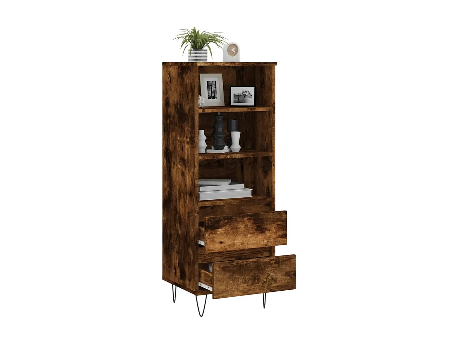 Credenza | Buffet | Armadio Rovere Fumo 40x36x110 cm in Legno Multistrato