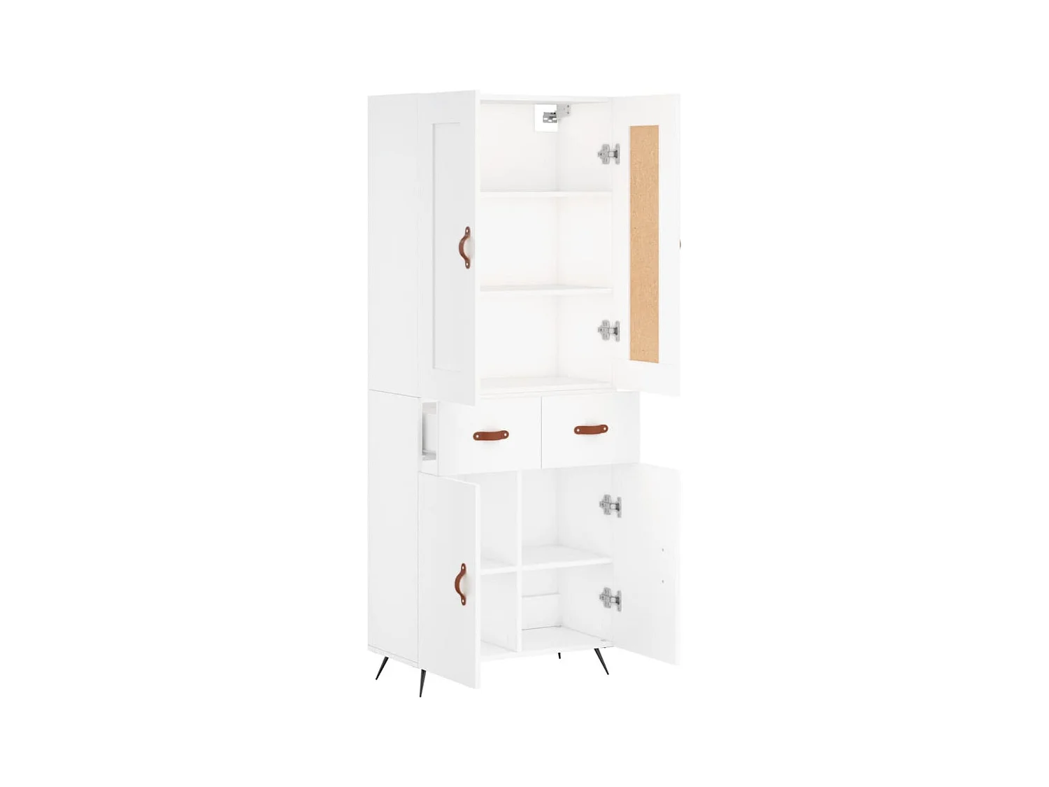 Buffet | Bahut | Meuble de rangement haut Blanc 69,5x34x180 cm Bois d'ingénierie