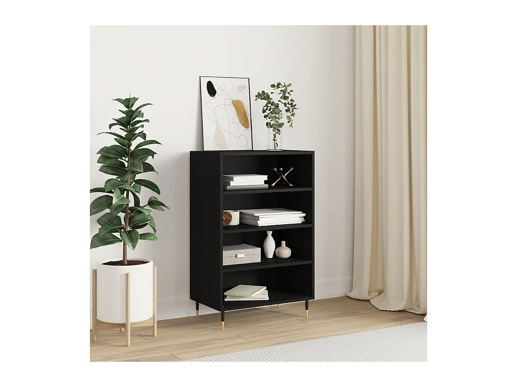 Buffet | Bahut | Meuble de rangement haut noir 57x35x90 cm bois d'ingénierie